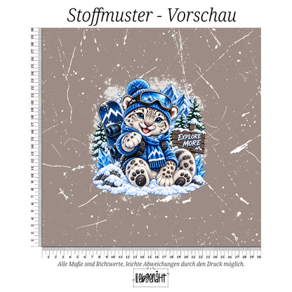 VORBESTELLUNG | WINTERTIERE | PANEL SCHNEELEOPARD EXPLORE GRUNGE TAUPE