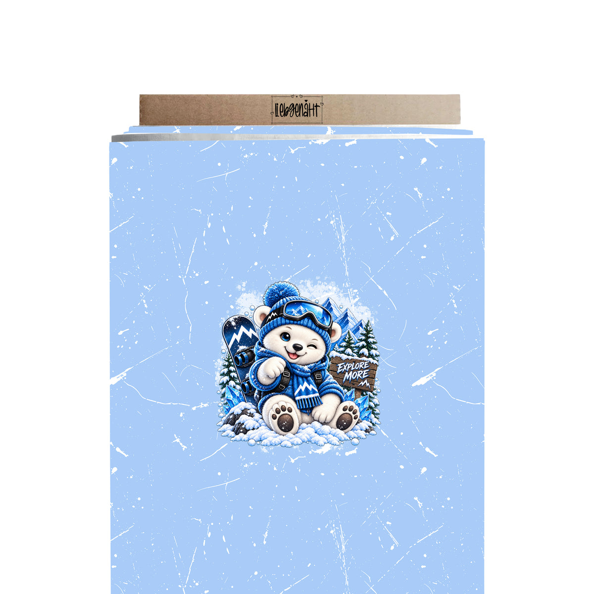 VORBESTELLUNG | WINTERTIERE | PANEL EISBÄR EXPLORE GRUNGE EISBLAU