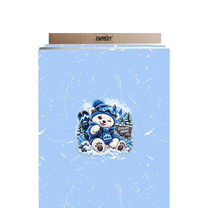 VORBESTELLUNG | WINTERTIERE | PANEL EISBÄR EXPLORE GRUNGE EISBLAU