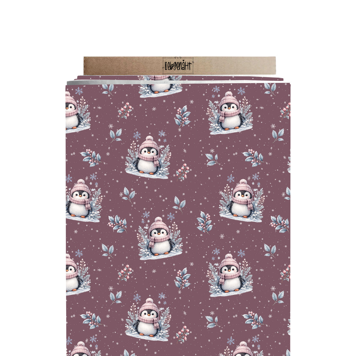 VORBESTELLUNG | WINTERTIERE | ALLOVER PINGUIN MAUVE