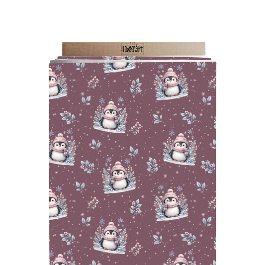 VORBESTELLUNG | WINTERTIERE | ALLOVER PINGUIN MAUVE