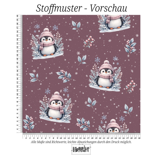 VORBESTELLUNG | WINTERTIERE | ALLOVER PINGUIN MAUVE
