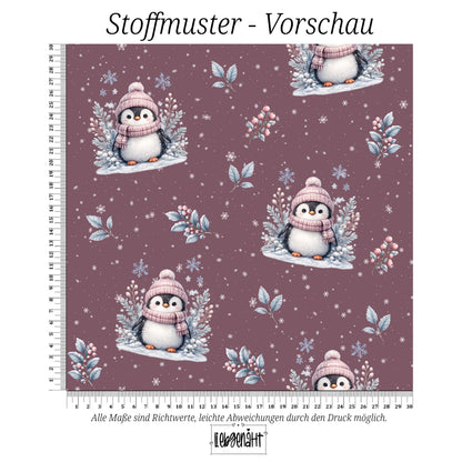 VORBESTELLUNG | WINTERTIERE | ALLOVER PINGUIN MAUVE