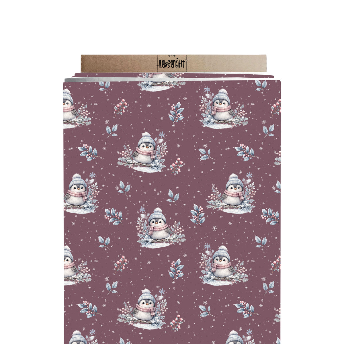 VORBESTELLUNG | WINTERTIERE | ALLOVER SCHNEEVOGEL MAUVE