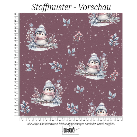 VORBESTELLUNG | WINTERTIERE | ALLOVER SCHNEEVOGEL MAUVE