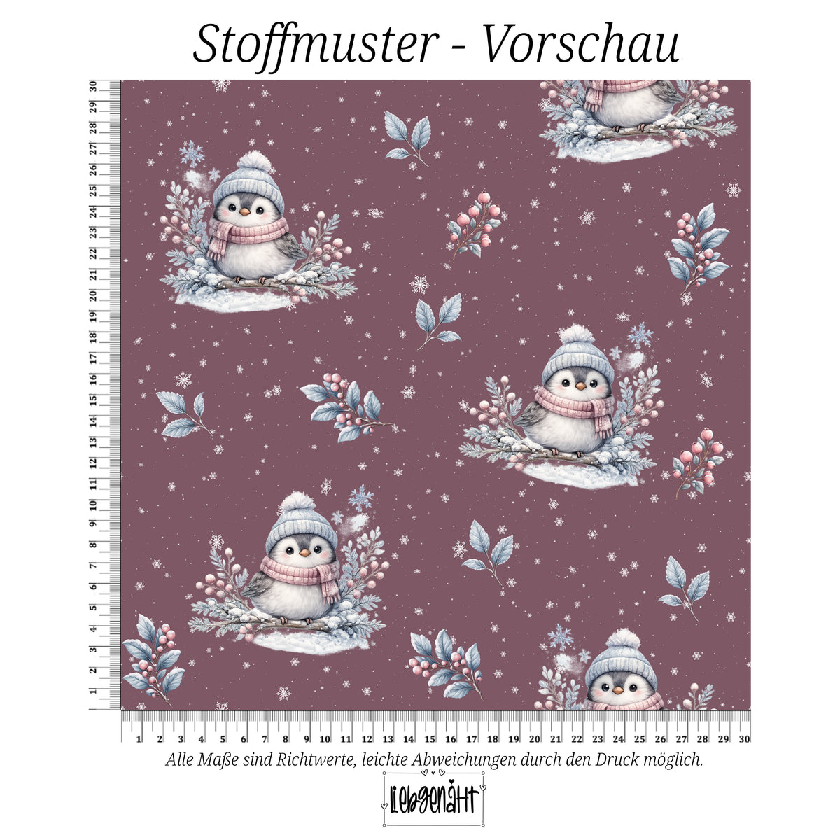 VORBESTELLUNG | WINTERTIERE | ALLOVER SCHNEEVOGEL MAUVE