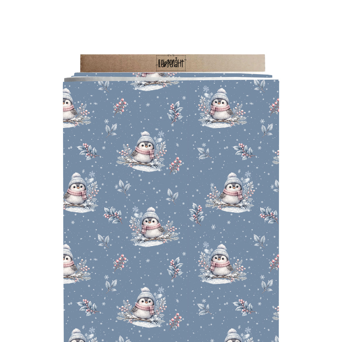 VORBESTELLUNG | WINTERTIERE | ALLOVER SCHNEEVOGEL EISBLAU