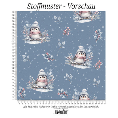 VORBESTELLUNG | WINTERTIERE | ALLOVER SCHNEEVOGEL EISBLAU