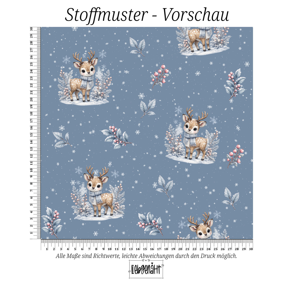 VORBESTELLUNG | WINTERTIERE | ALLOVER REH EISBLAU