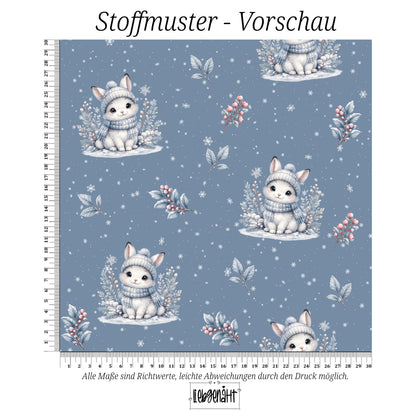 VORBESTELLUNG | WINTERTIERE | ALLOVER SCHNEEHASE EISBLAU