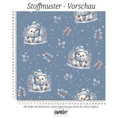VORBESTELLUNG | WINTERTIERE | ALLOVER EISBÄR EISBLAU