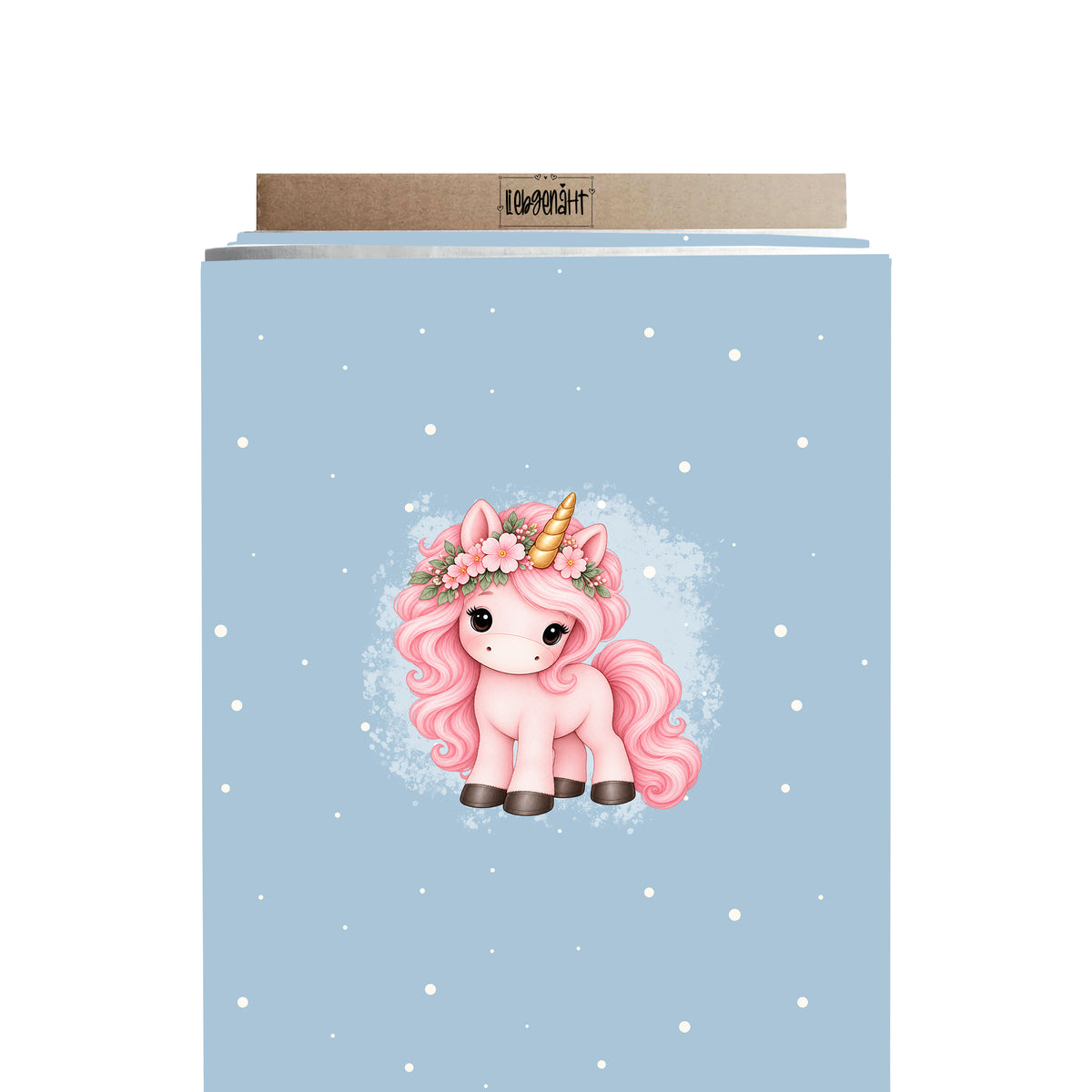 VORBESTELLUNG | FABELGETÜMMEL | PANEL | EINHORN ROSA | STEHEND | PUNKTE BLAU