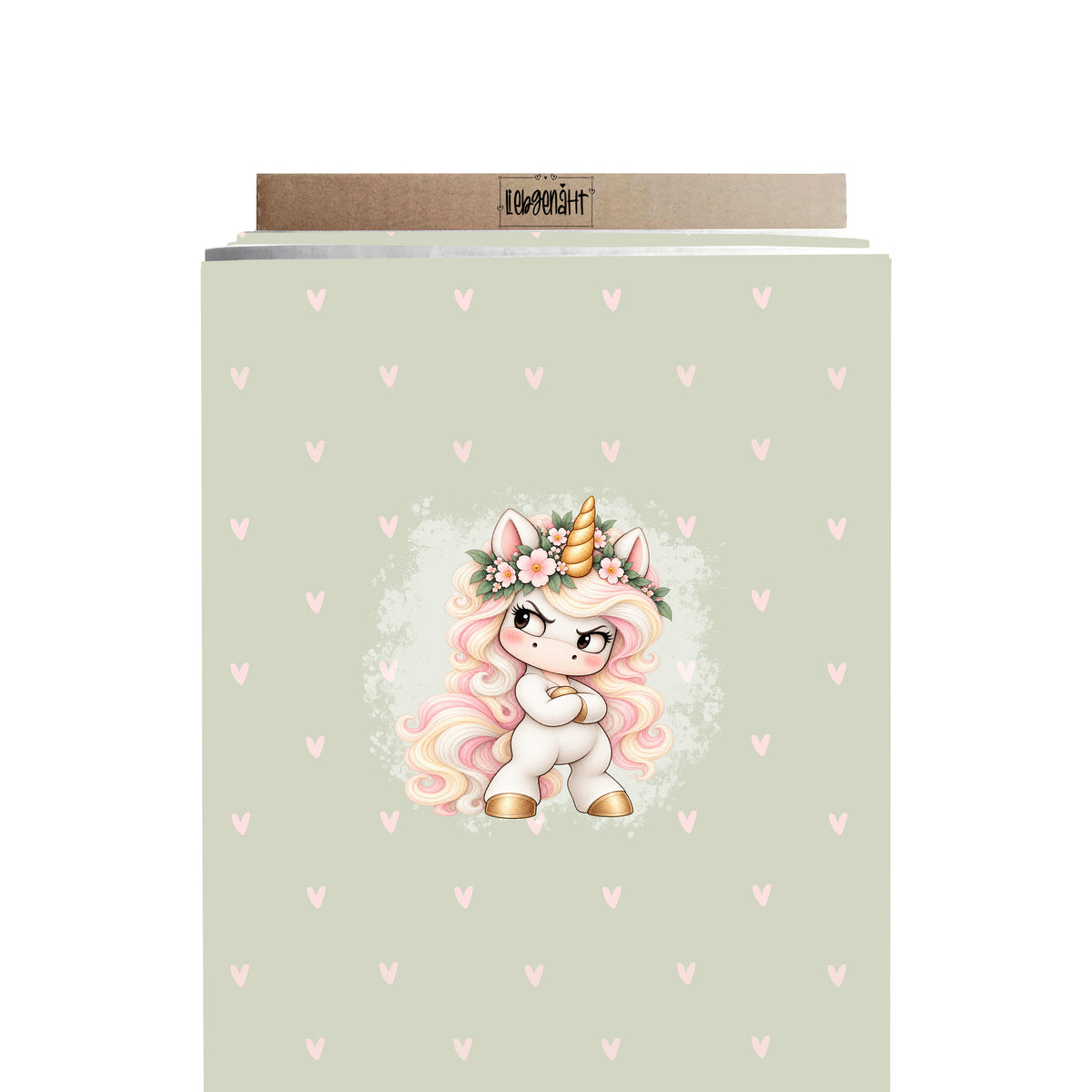 VORBESTELLUNG | FABELGETÜMMEL | PANEL | EINHORN WEISS ROSÉ | SCHMOLLEND | HERZEN SALBEI-ROSA