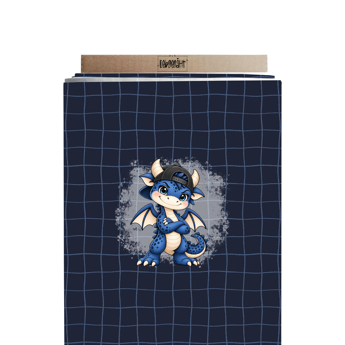 VORBESTELLUNG | FABELGETÜMMEL | PANEL | COOLER DRACHE BLAU | STEHEND | GRID DUNKELBLAU
