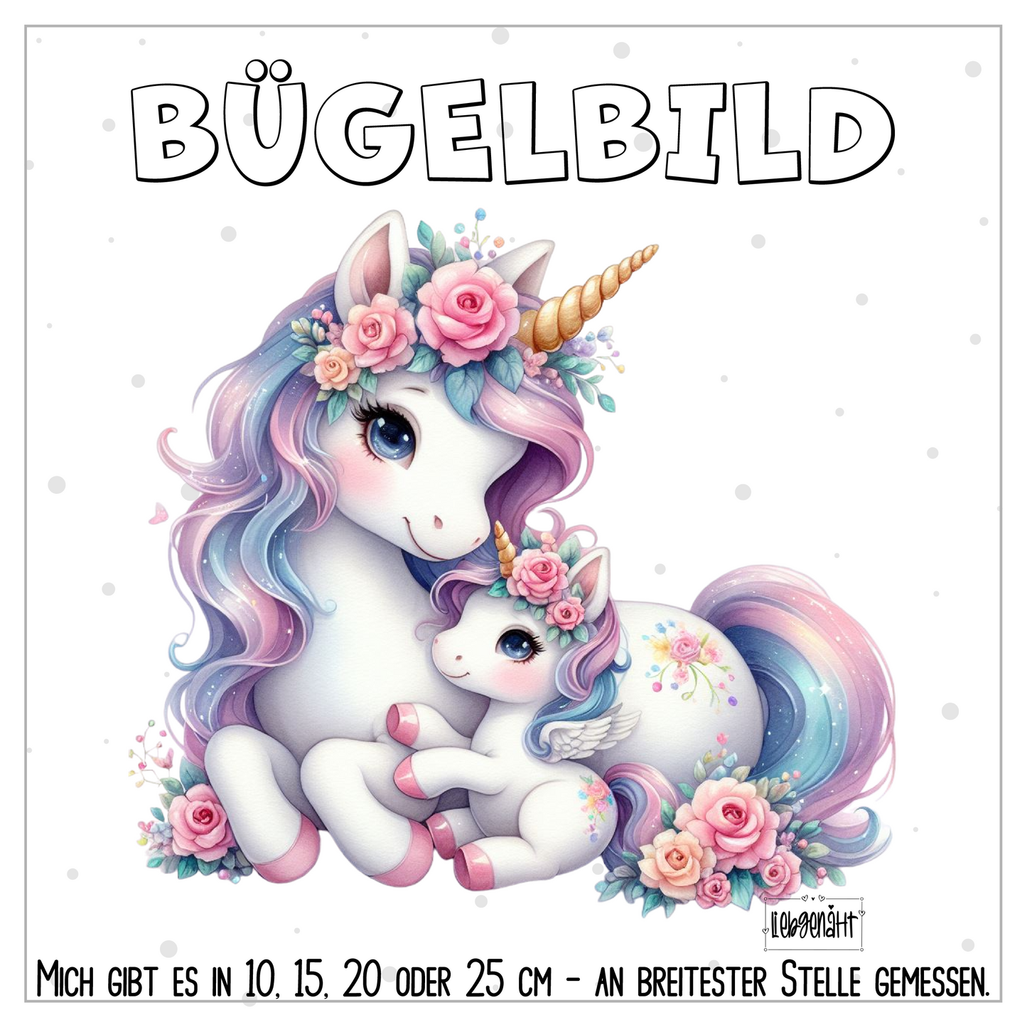 VORBESTELLUNG | BÜGELBILD | MAMA & BABY EINHORN 2