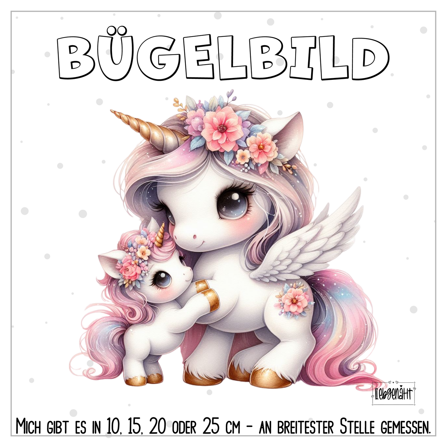 VORBESTELLUNG | BÜGELBILD | MAMA & BABY EINHORN 3