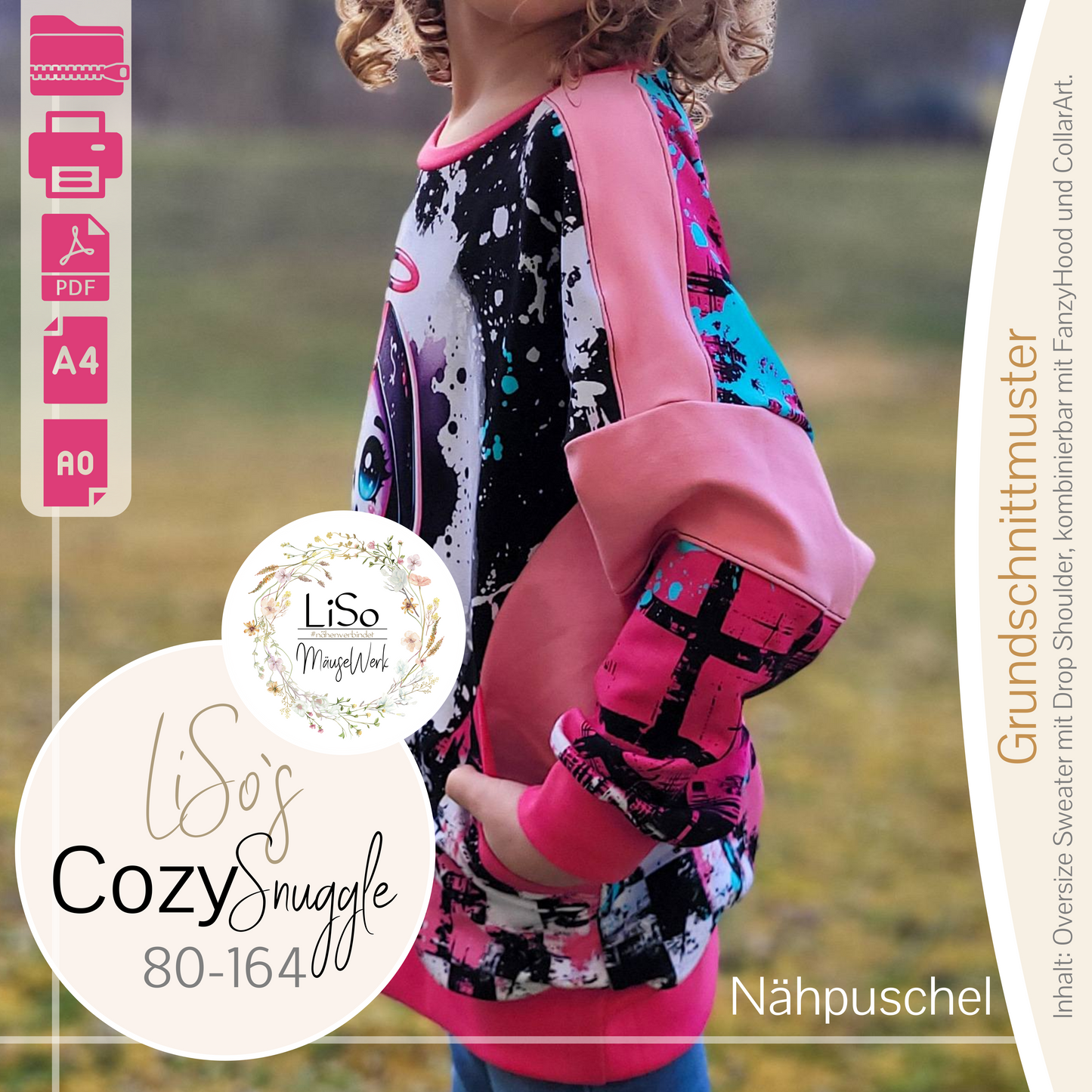 E-BOOK Drop Shoulder Sweater | LiSo`s CozySnuggle | Gr. 80-164