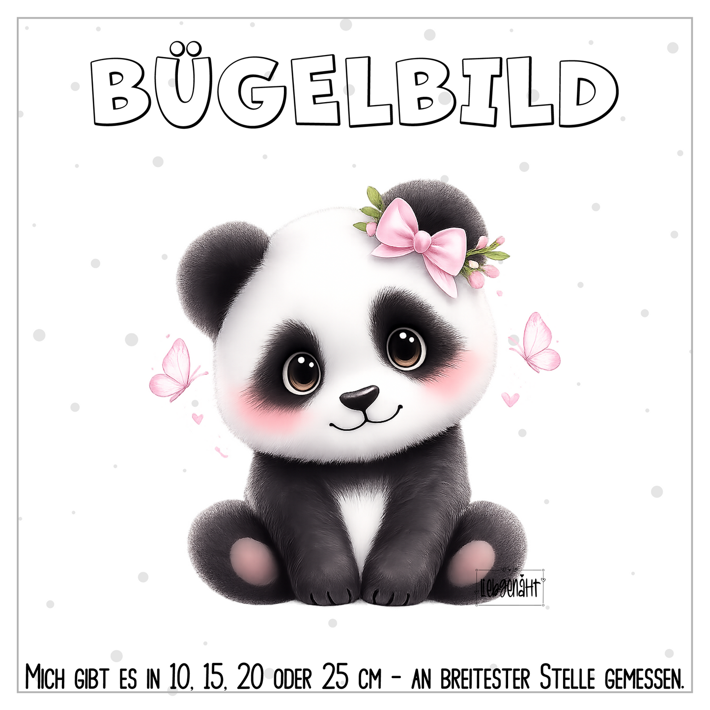 VORBESTELLUNG | BÜGELBILD | PANDA ROSA SCHLEIFE