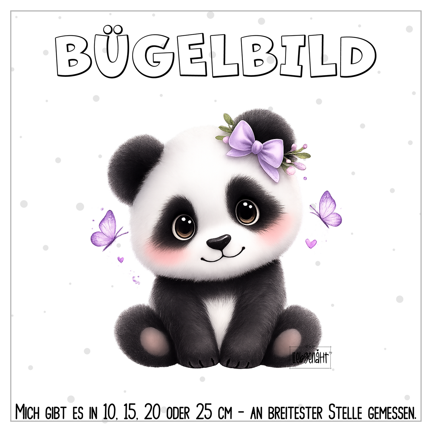 VORBESTELLUNG | BÜGELBILD | PANDA LILA SCHLEIFE