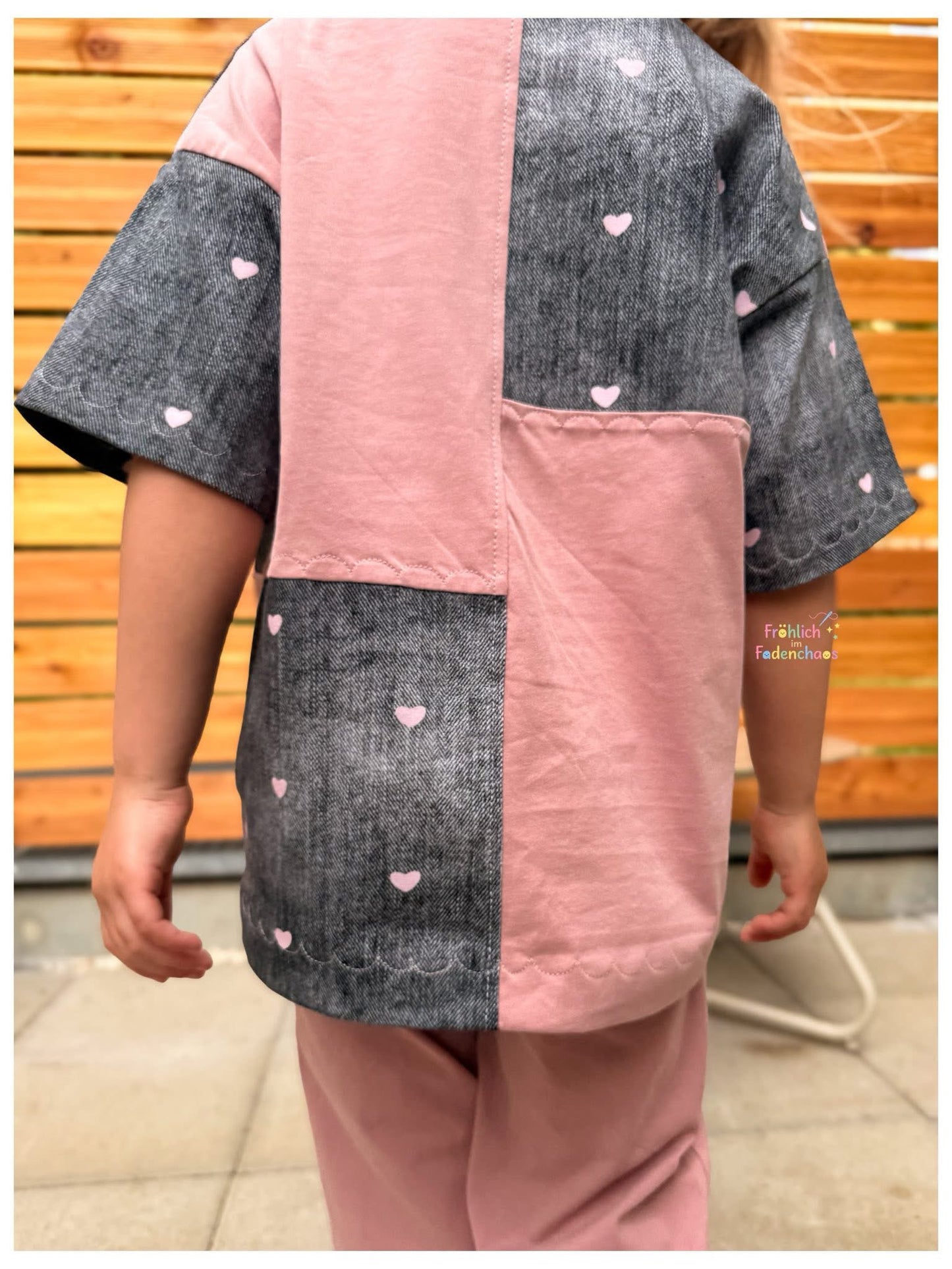 VORBESTELLUNG | DENIM | MITTELGRAU | ROSA HERZEN | PANDA SERIE