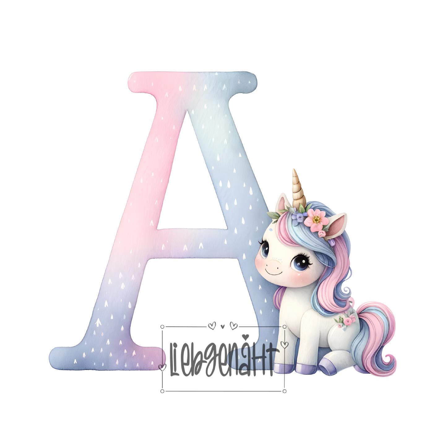 VORBESTELLUNG! - GLITZER - Alphabet Unicorn