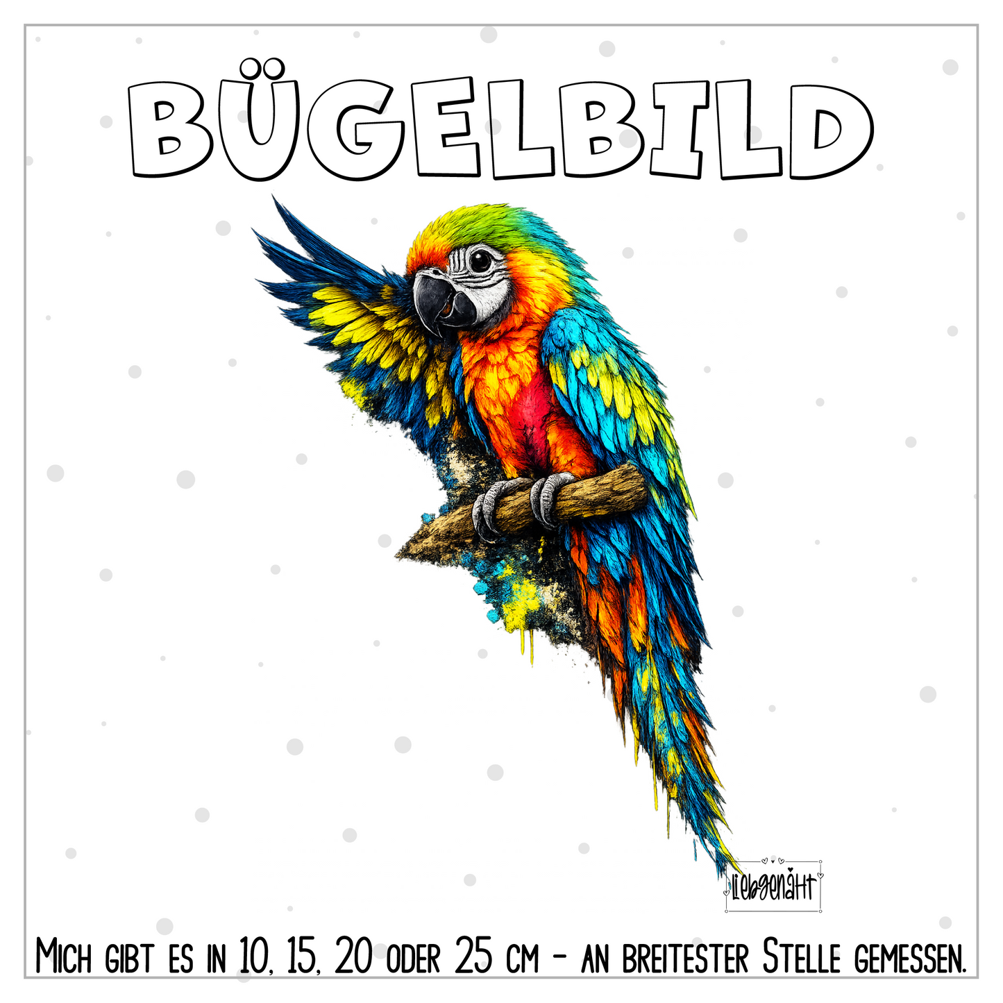 VORBESTELLUNG | BÜGELBILD | PAPAGEI RIO