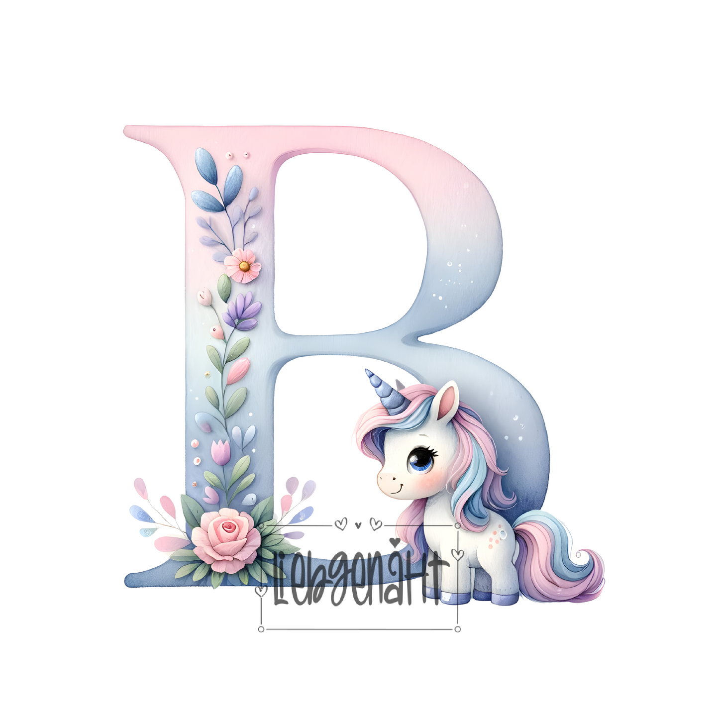 VORBESTELLUNG! - GLITZER - Alphabet Unicorn