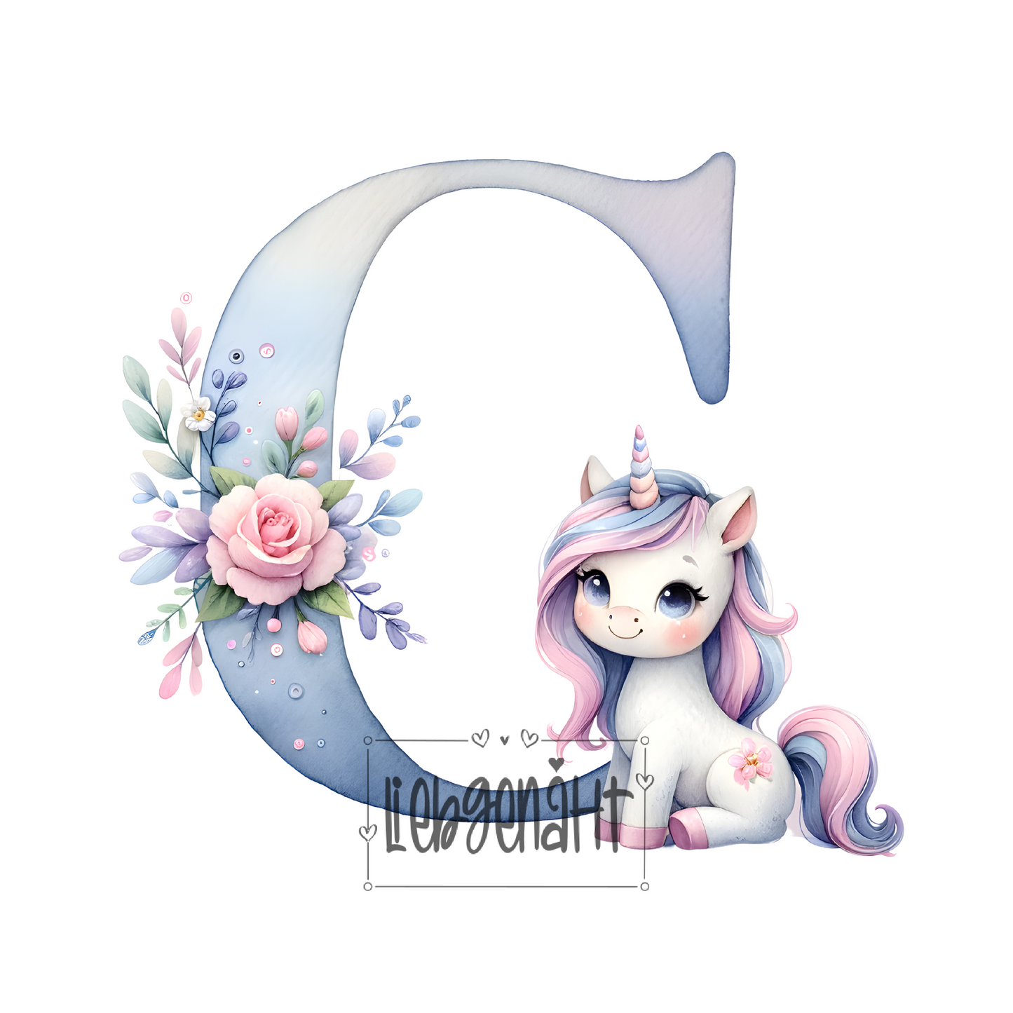 VORBESTELLUNG! - GLITZER - Alphabet Unicorn