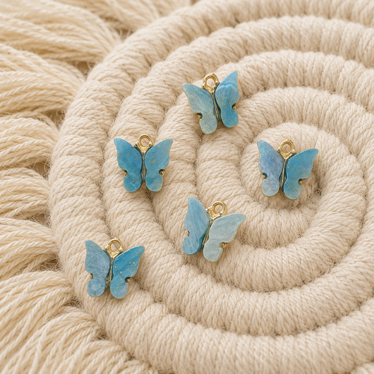 Anhänger Schmetterling, Glitzerhellblau