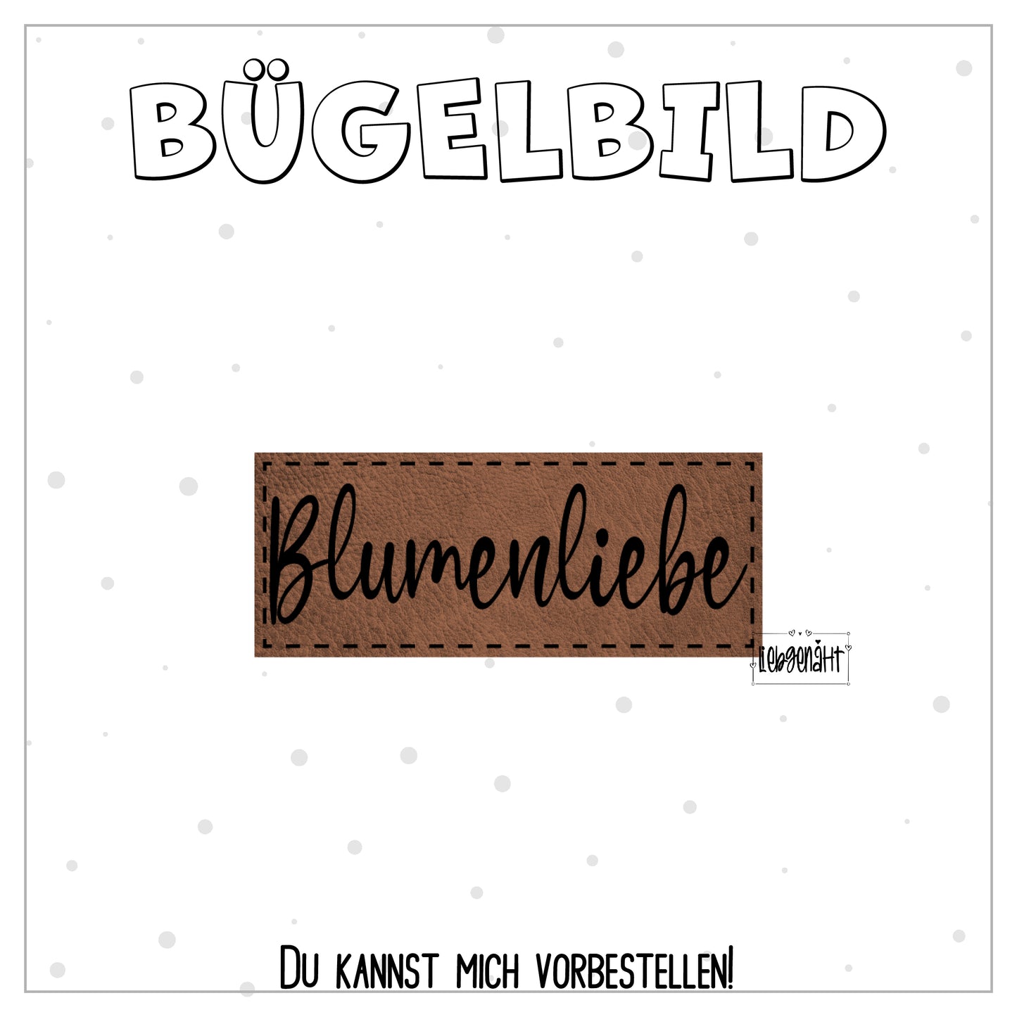 VORBESTELLUNG! Bügellabel Blumenliebe