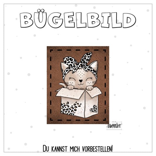VORBESTELLUNG! Bügellabel - Katzengold - Katze in der Kiste
