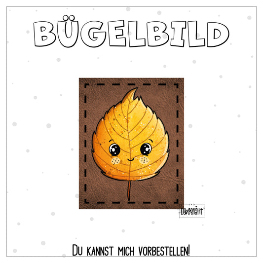 VORBESTELLUNG! Bügellabel - Katzengold - Blatt