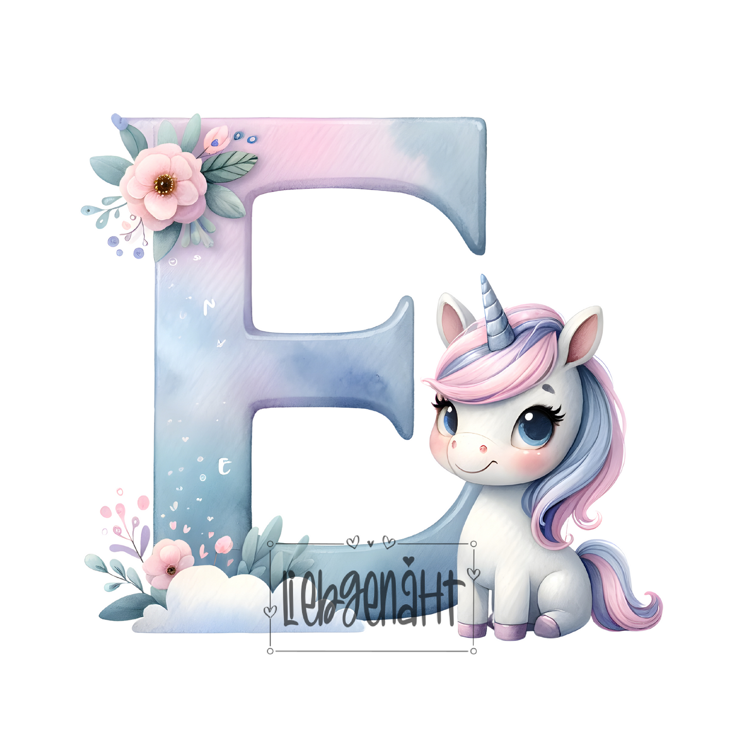 VORBESTELLUNG! - GLITZER - Alphabet Unicorn