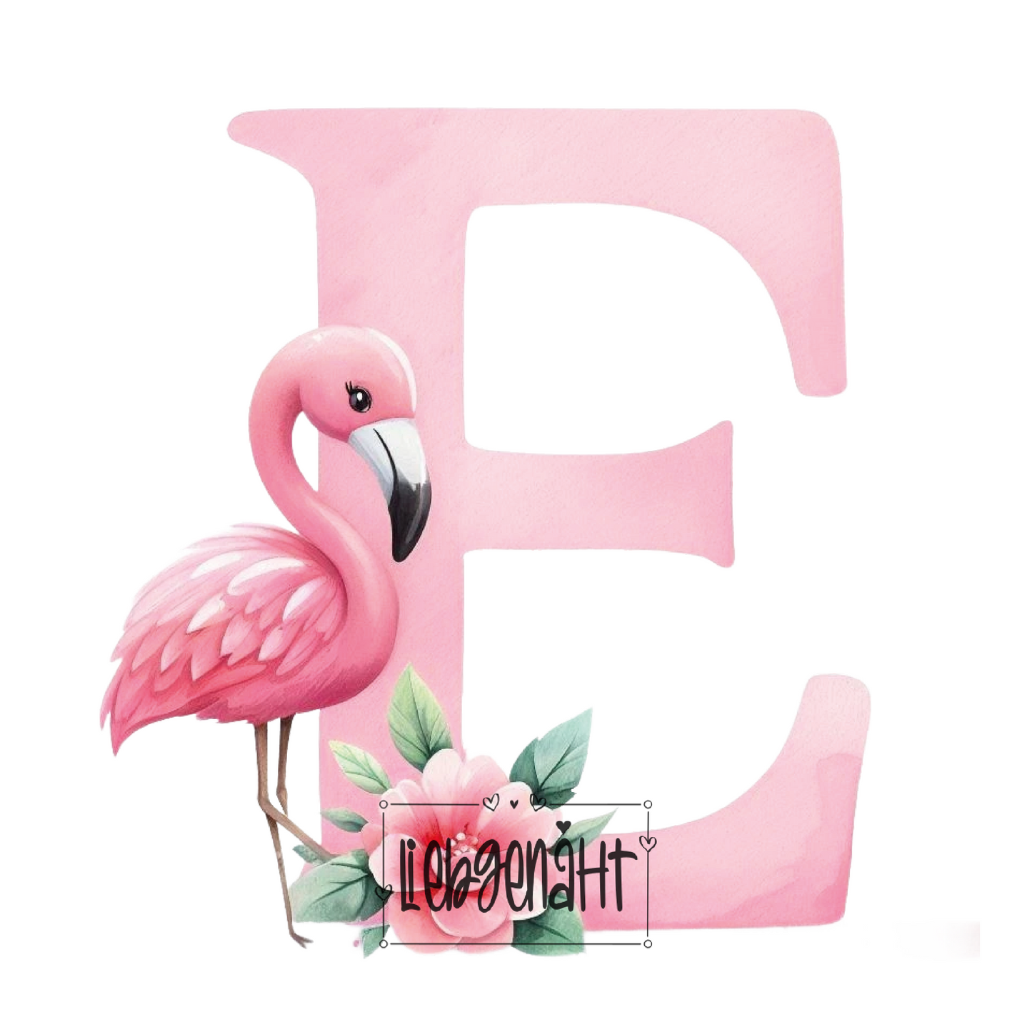 VORBESTELLUNG! - GLITZER - Alphabet Flamingo