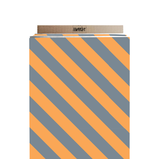 VORBESTELLUNG | SCHRÄGE STREIFEN GRAUBLAU ORANGE | FUCHS SERIE