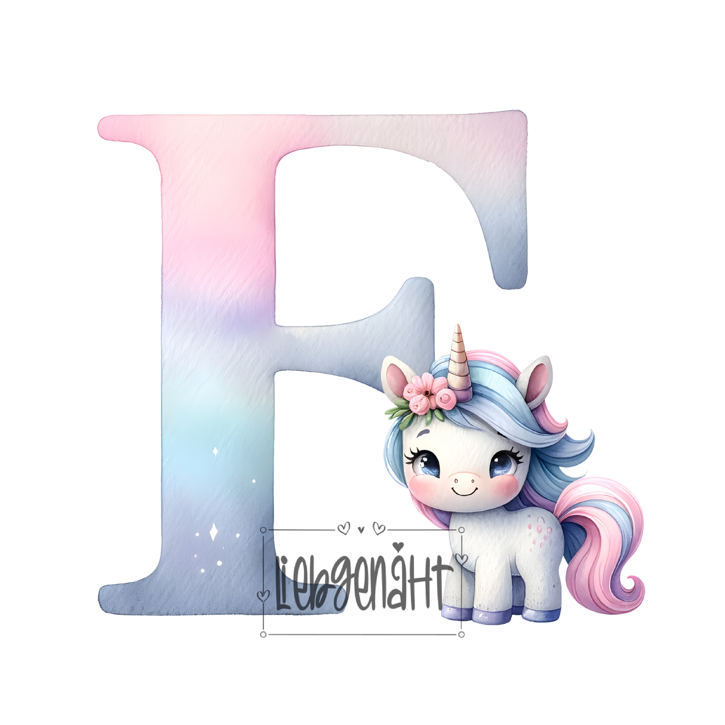 VORBESTELLUNG! - GLITZER - Alphabet Unicorn