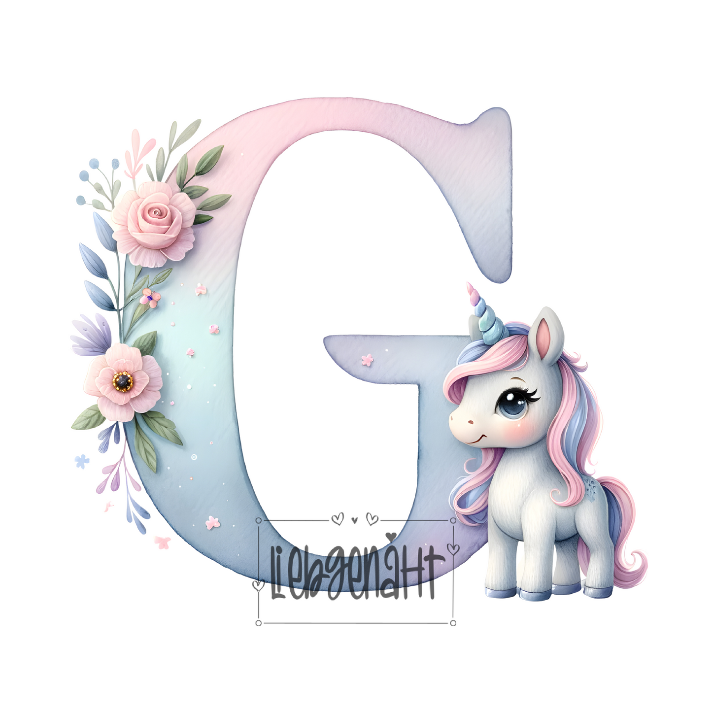 VORBESTELLUNG! - GLITZER - Alphabet Unicorn