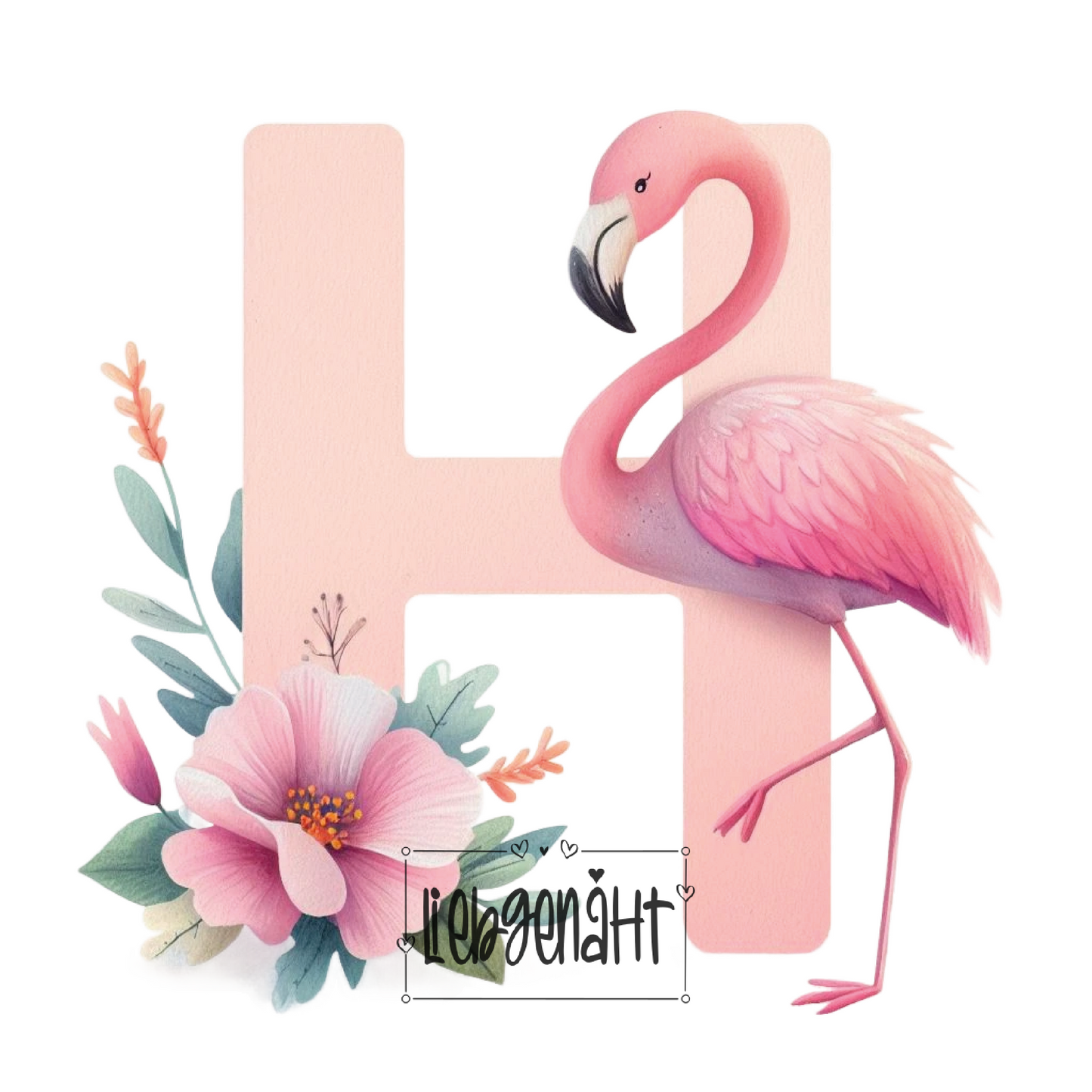 VORBESTELLUNG! - GLITZER - Alphabet Flamingo