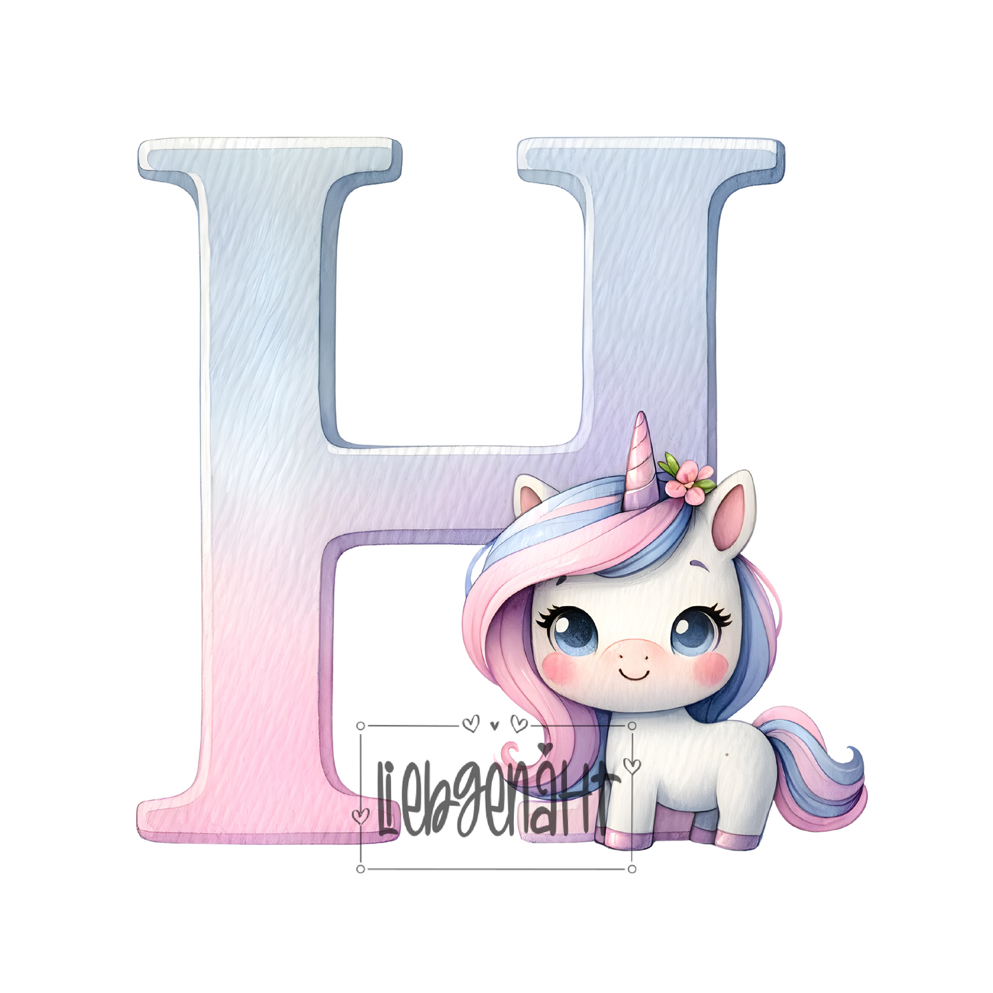 VORBESTELLUNG! - GLITZER - Alphabet Unicorn