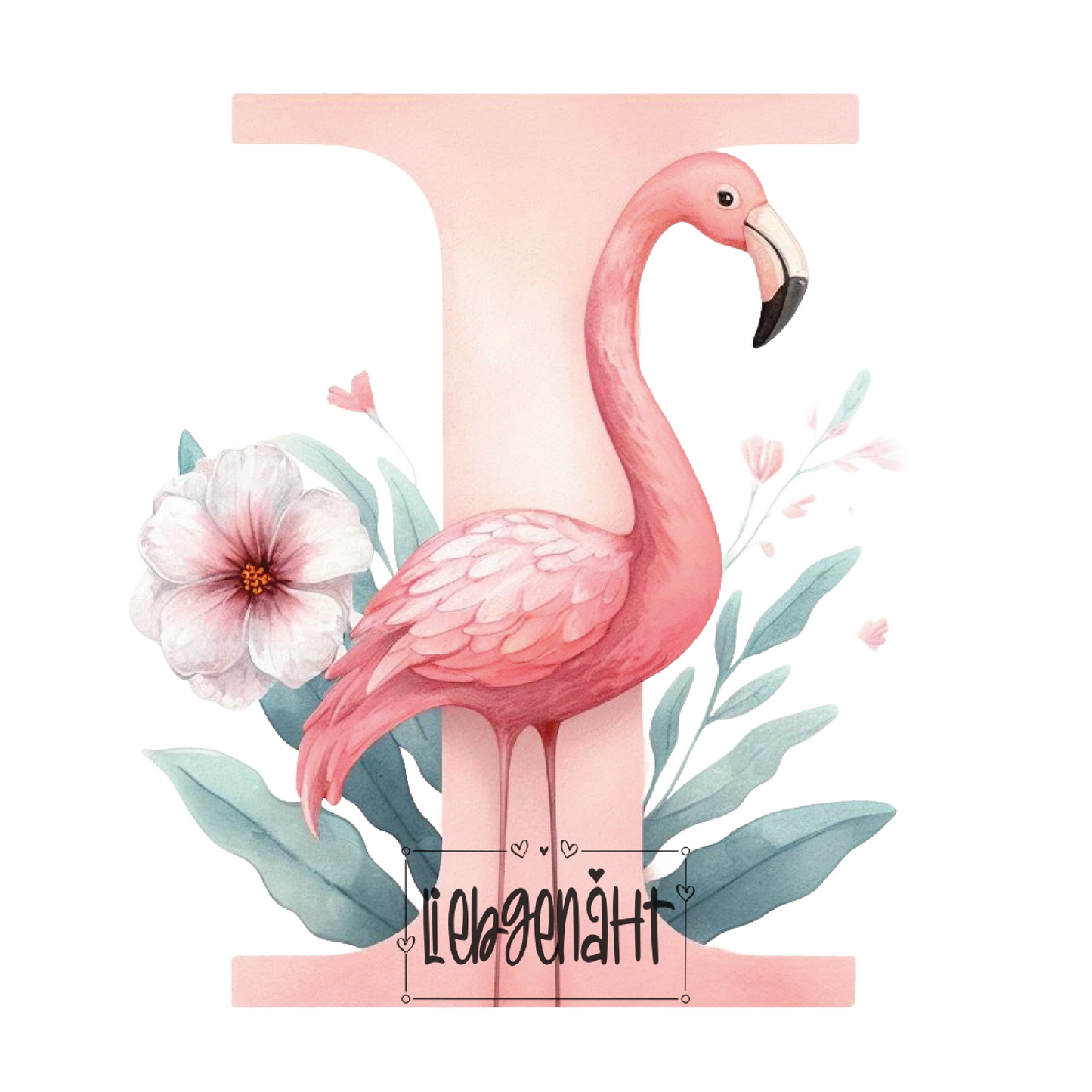 VORBESTELLUNG! - GLITZER - Alphabet Flamingo