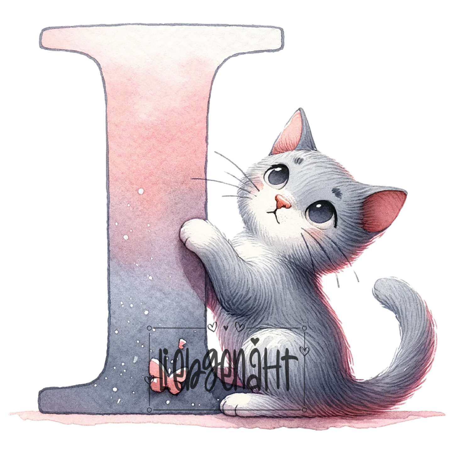 VORBESTELLUNG! - GLITZER - Alphabet Katze