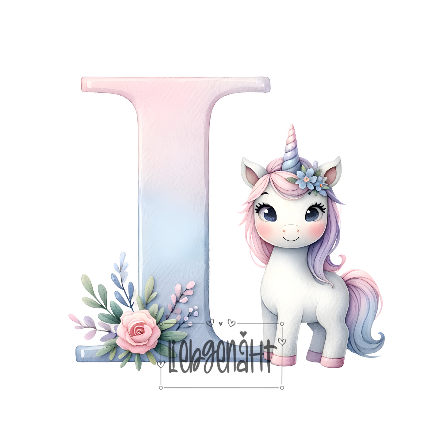 VORBESTELLUNG! - GLITZER - Alphabet Unicorn