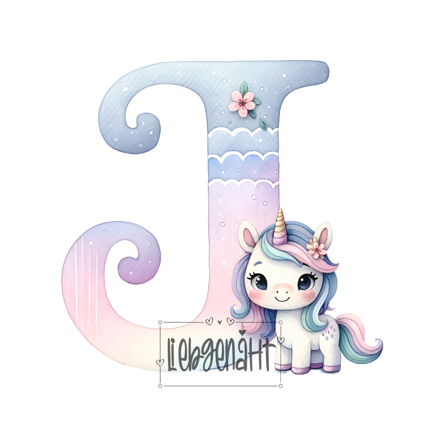 VORBESTELLUNG! - GLITZER - Alphabet Unicorn