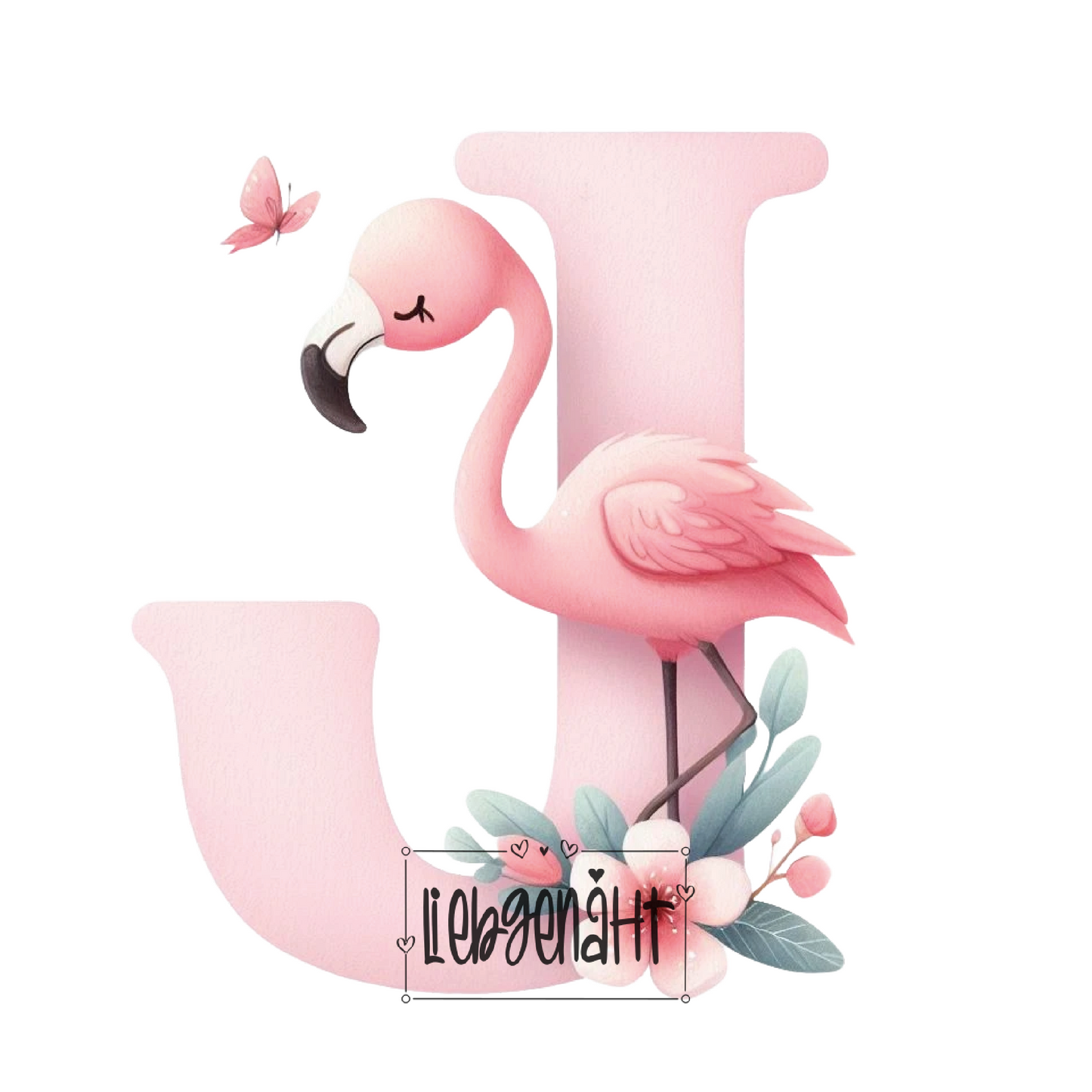 VORBESTELLUNG! - GLITZER - Alphabet Flamingo