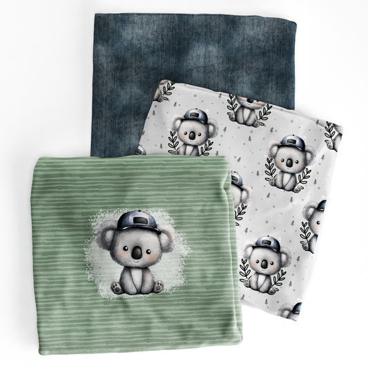 JERSEY | 1,20m | KOALA PANEL | GRÜN STREIFEN KOMBI