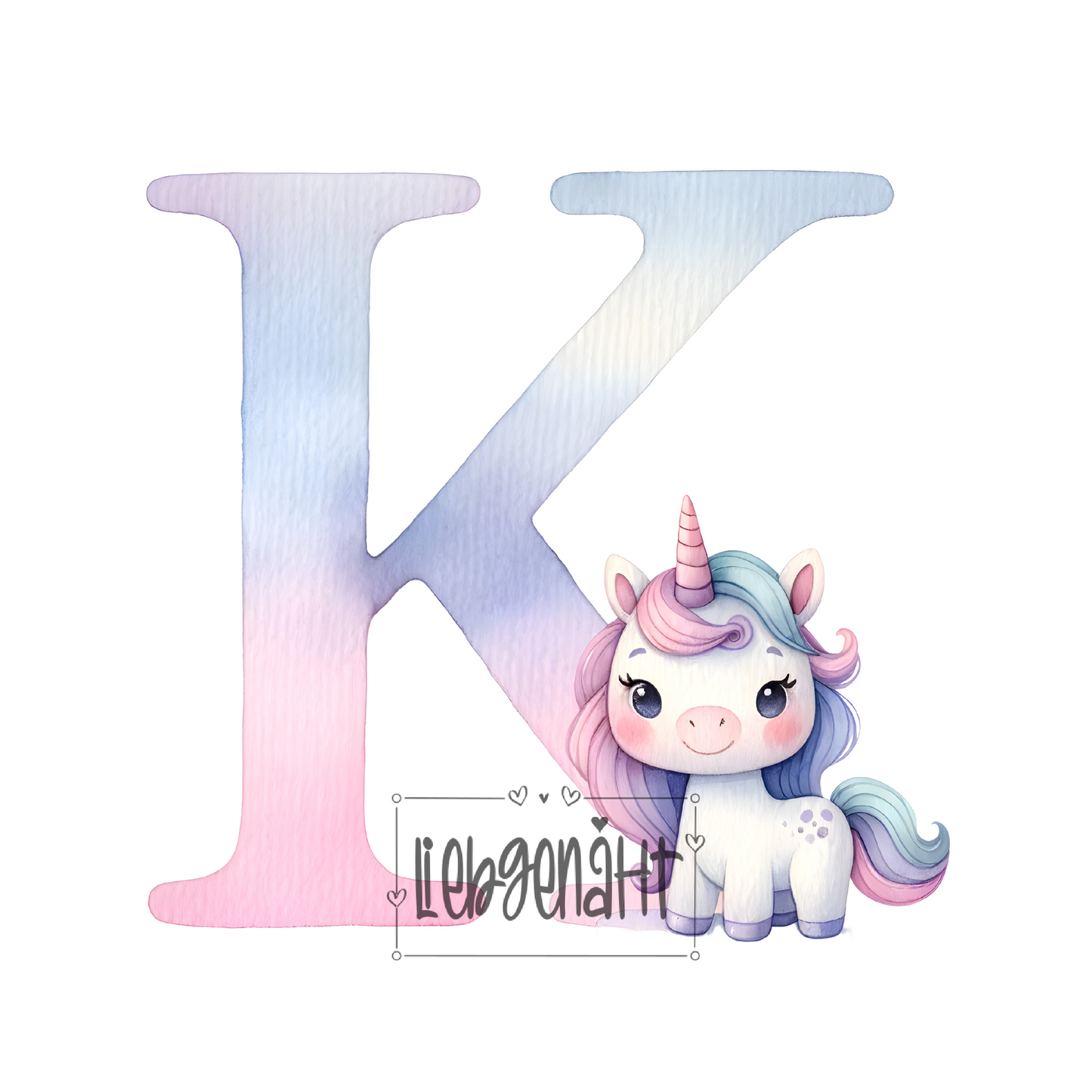 VORBESTELLUNG! - GLITZER - Alphabet Unicorn