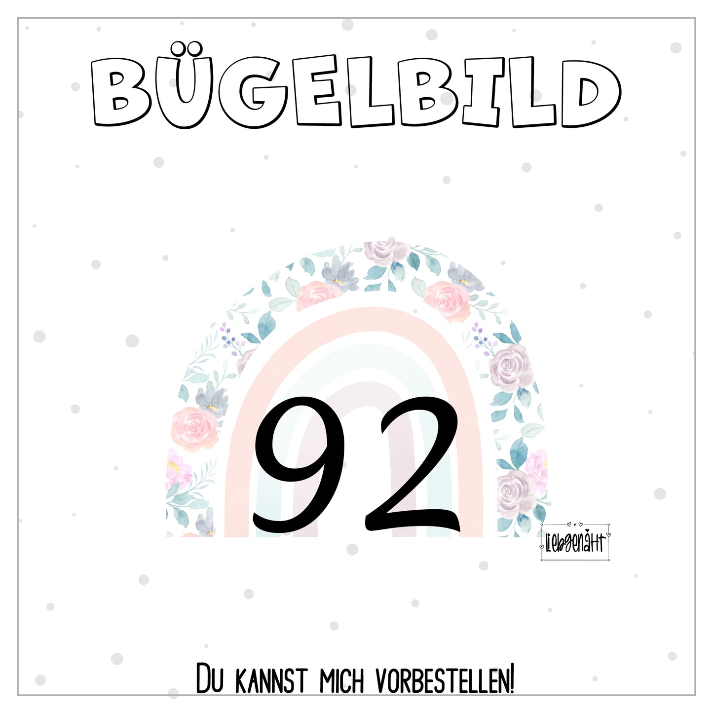VORBESTELLUNG! Größenlabel - floral Regenbogen