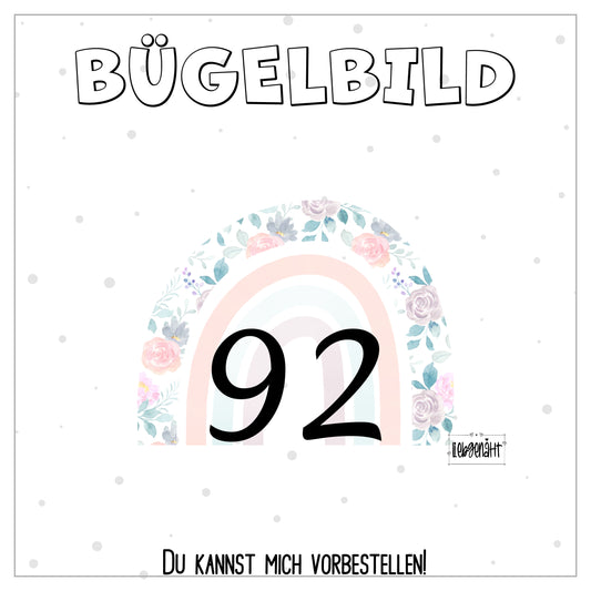 VORBESTELLUNG! Größenlabel - floral Regenbogen
