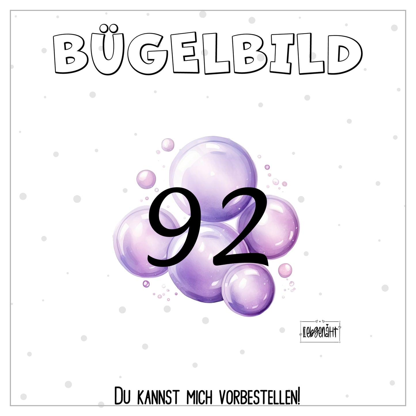VORBESTELLUNG! Größenlabel - Bubble lila