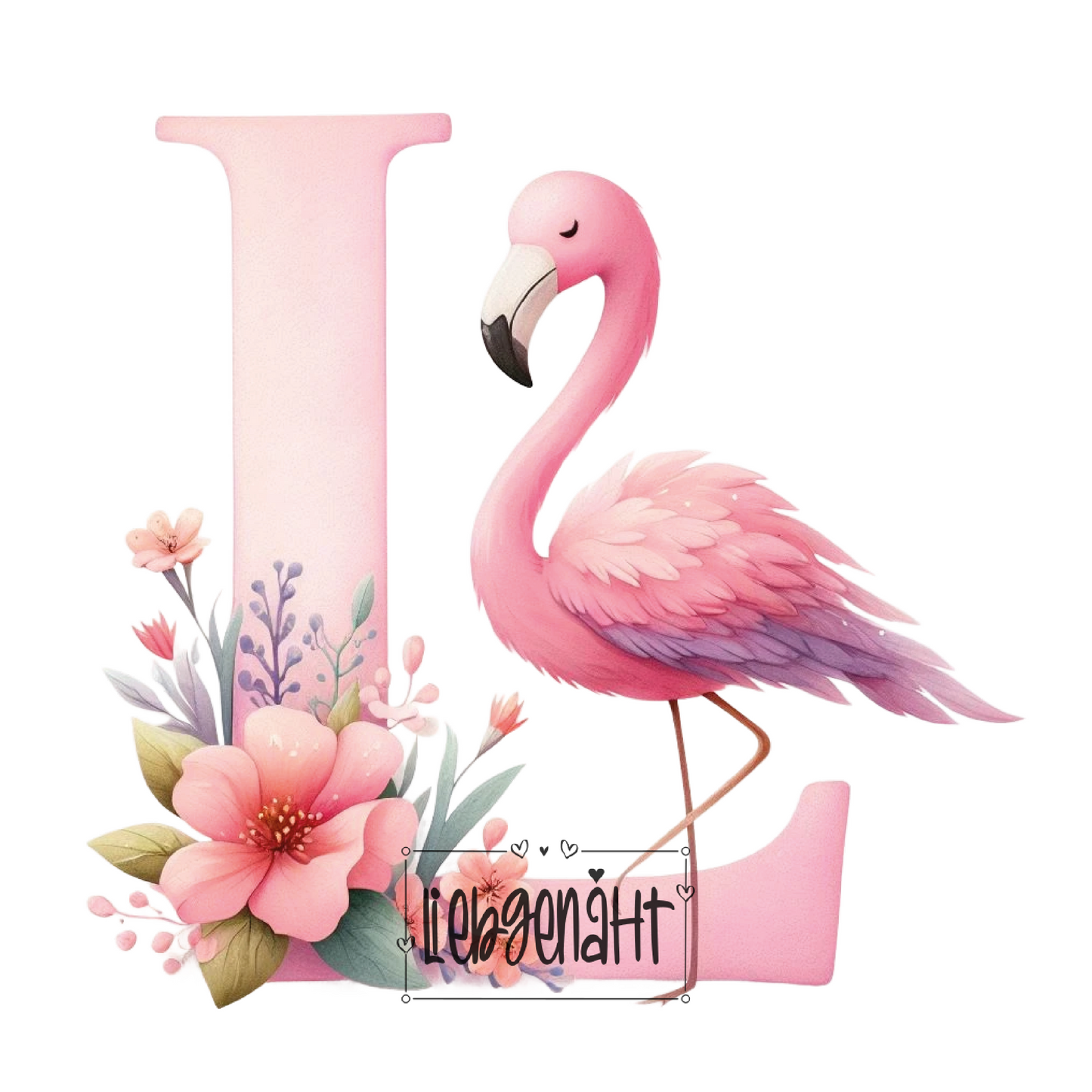 VORBESTELLUNG! - GLITZER - Alphabet Flamingo